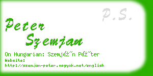 peter szemjan business card